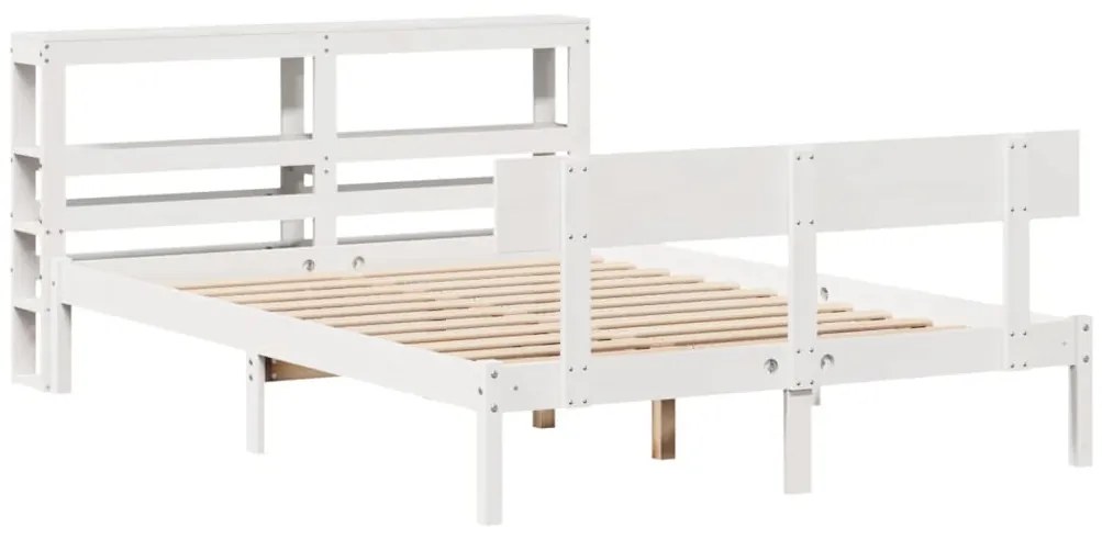 Letto senza materasso bianco 140x190 cm legno massello di pino