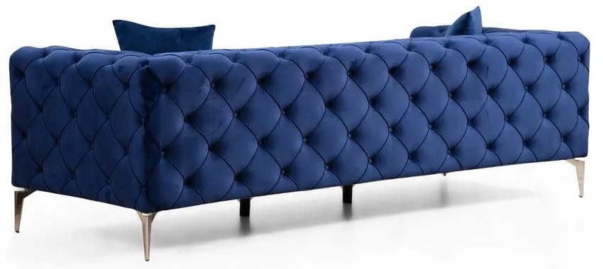 Divano in velluto blu scuro 237 cm Como - Artie
