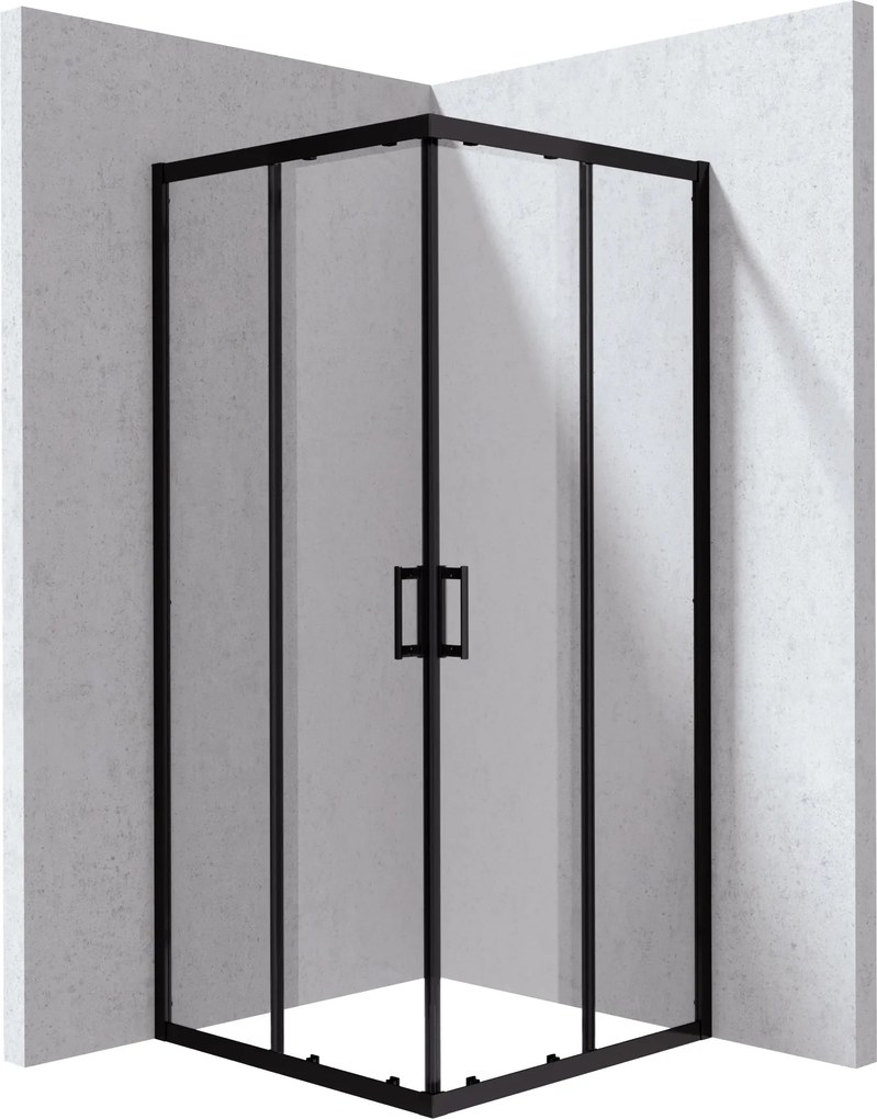 Deante Funkia Evo box doccia 80x80 cm quadrato nero opaca/vetro trasparente KYC_N088P