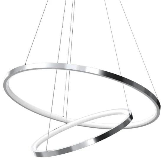 Lampadario LED a sospensione con filo HOOP LED/51W/230V diametro 60 cm 4000K cromo lucido