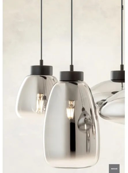 Redo 01-3196 - Lampadario a sospensione con filo LUKE 1xE27/42W/230V diametro 17 cm nero