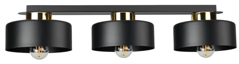 Lampada da soffitto IGNIA 3xE27/60W/230V nero/oro