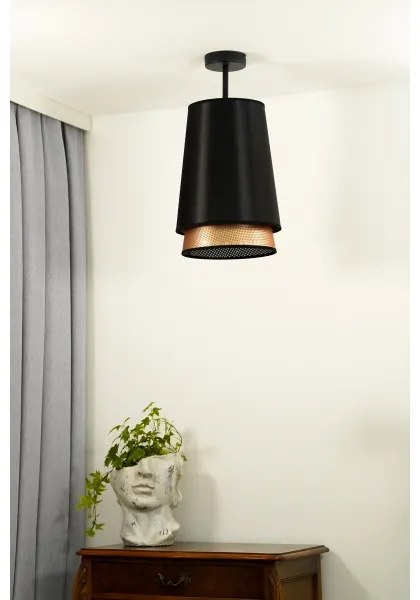 Duolla - Lampadario a plafone BELL SHINY 1xE27/15W/230V diametro 25 cm nero/rame
