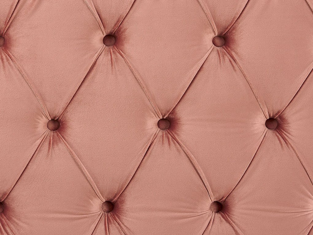 Letto con rete a doghe velluto rosa 180 x 200 cm AYETTE Beliani