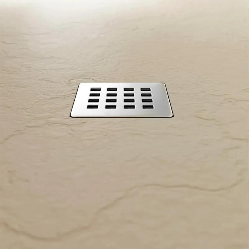 Piatto doccia filo pavimento 120x120 resina Karen tortora effetto pietra
