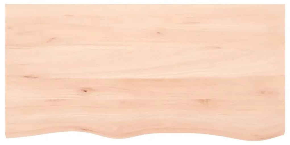Ripiano a parete 100x50x4 cm legno massello rovere non trattato