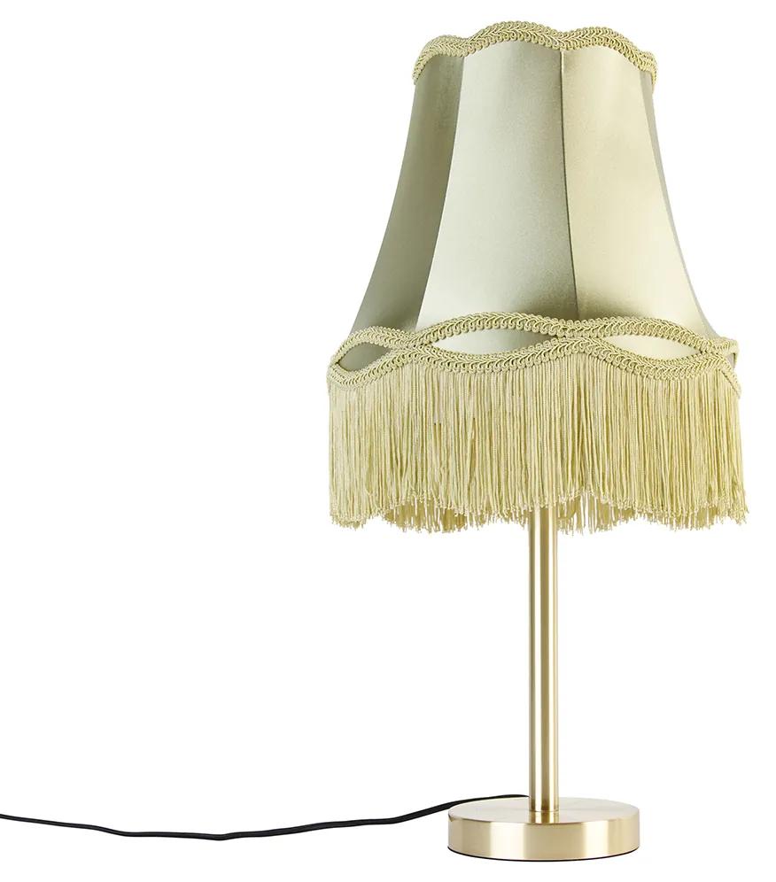 Lampada da tavolo classica ottone con paralume granny verde 30 cm - Simplo
