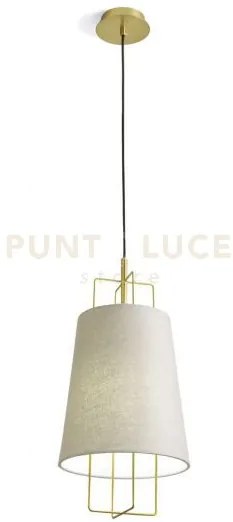 Pyra sospensione paralume sabbia struttura oro spazzolato  attacco e27