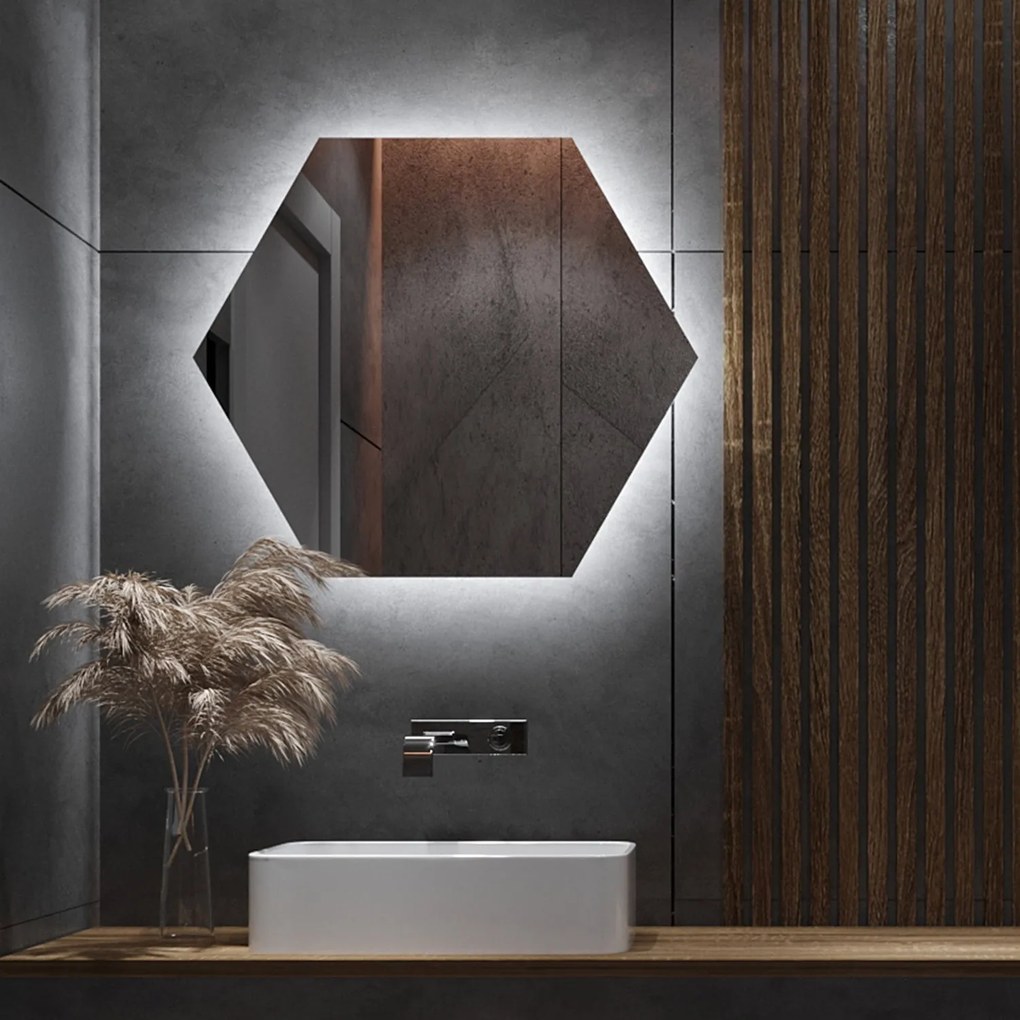 Specchio asimmetrico con luce LED G10