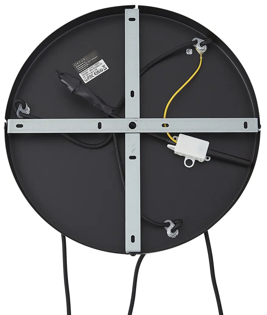 Lampada a sospensione nera con vetro ambrato, fumé e trasparente a 3 luci - Elena