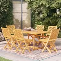 Set da Pranzo da Giardino 7 pz in Legno Massello di Teak 3059552