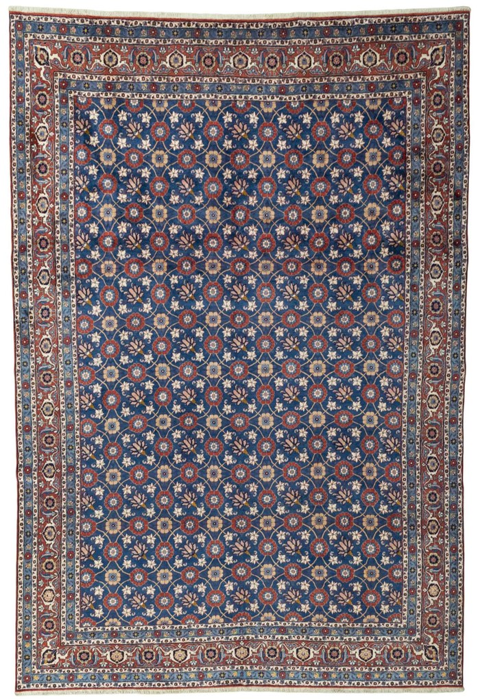 Veramin Tappeto 250 x 370 Blu (Iran) Annodato A Mano