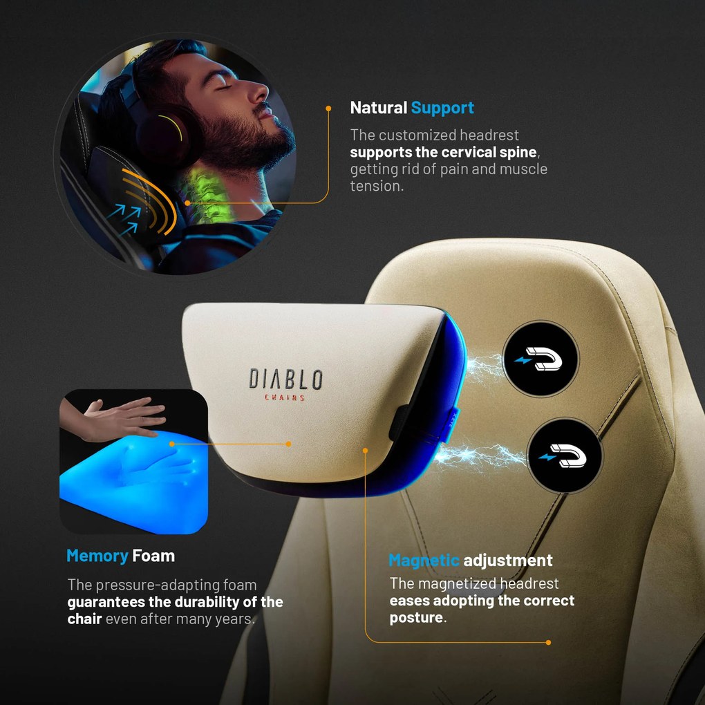 Sedia da gaming Diablo X.Eye Prime Broken Gold Normal Size