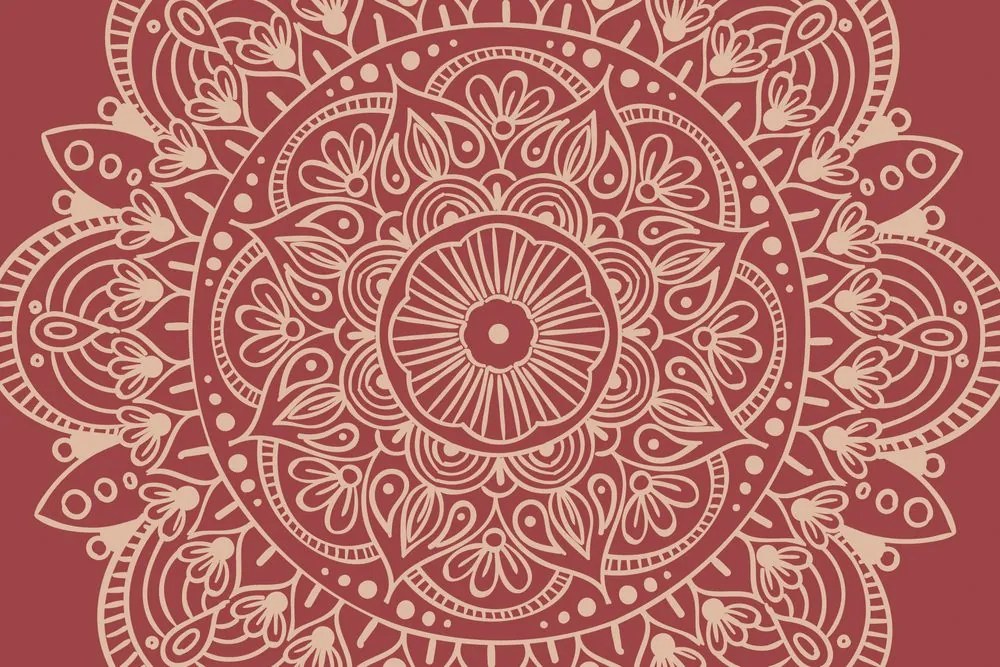 Carta da parati – Mandala su sfondo bordeaux