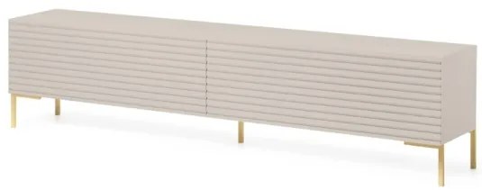 Mobile TV 175 Cm Listellato 2 Ante Tortora Piedini Oro Zenith