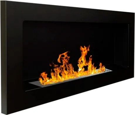 Camino a bioetanolo da parete o incasso Lucca Nero L 90 x P 12 x H 40