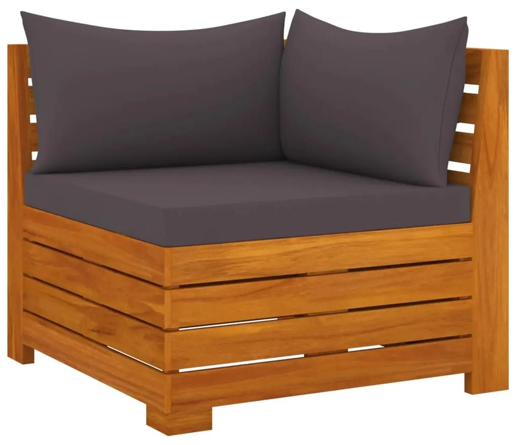 Set divani da giardino 7 pz con cuscini in massello di acacia
