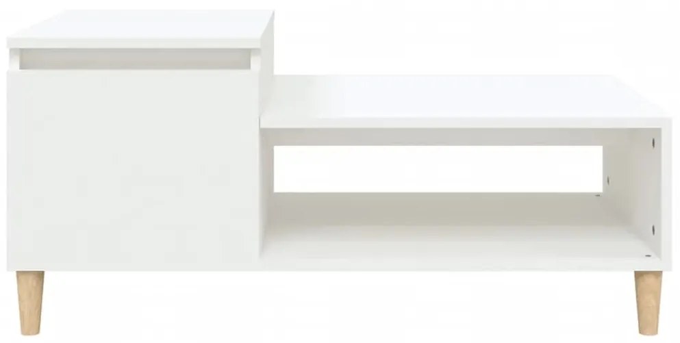 Tavolino da salotto bianco 100x50x45 cm in legno multistrato