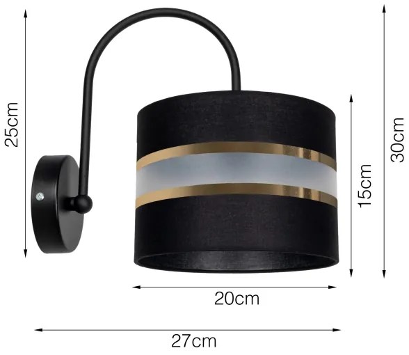 Applique CORAL 1xE27 / 60W / 230V nero