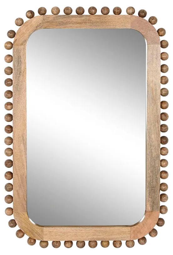 Specchio da parete Home ESPRIT Naturale Legno di mango Palle 60 x 2,5 x 90 cm