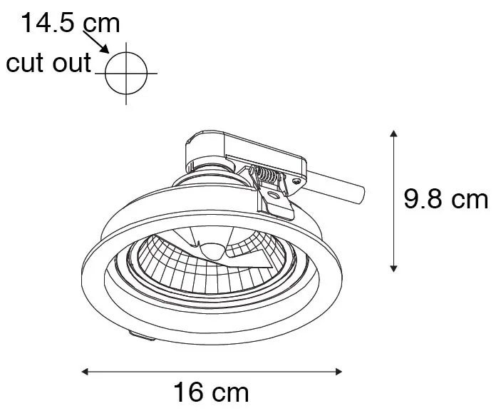 Set di 6 Fari da incasso rotondi orientabili neri - Chuck 111