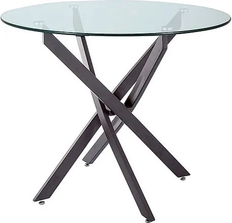 Tavolo rotondo Agis in vetro trasparente/nero opaco - ø90/h72 cm