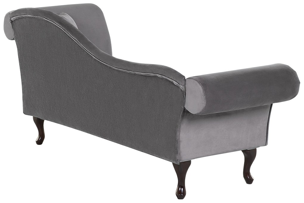 Chaise longue per lato destro in velluto grigio LATTES Beliani