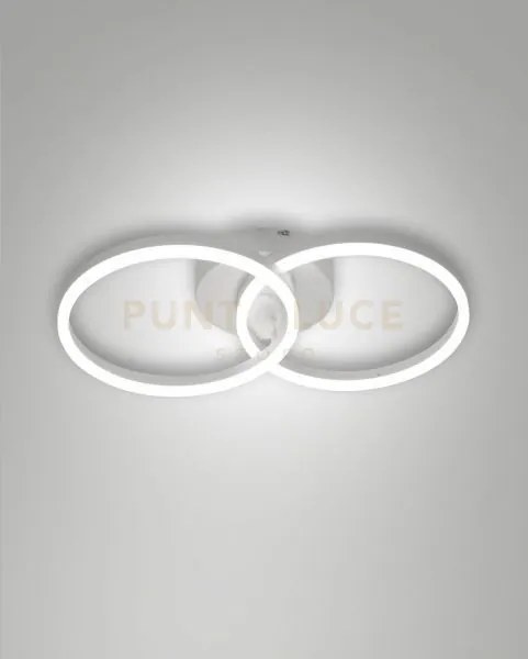 Giotto applique bianca d.30+d.30cm 2 luci a led 3000k - 36w - 3780 ...