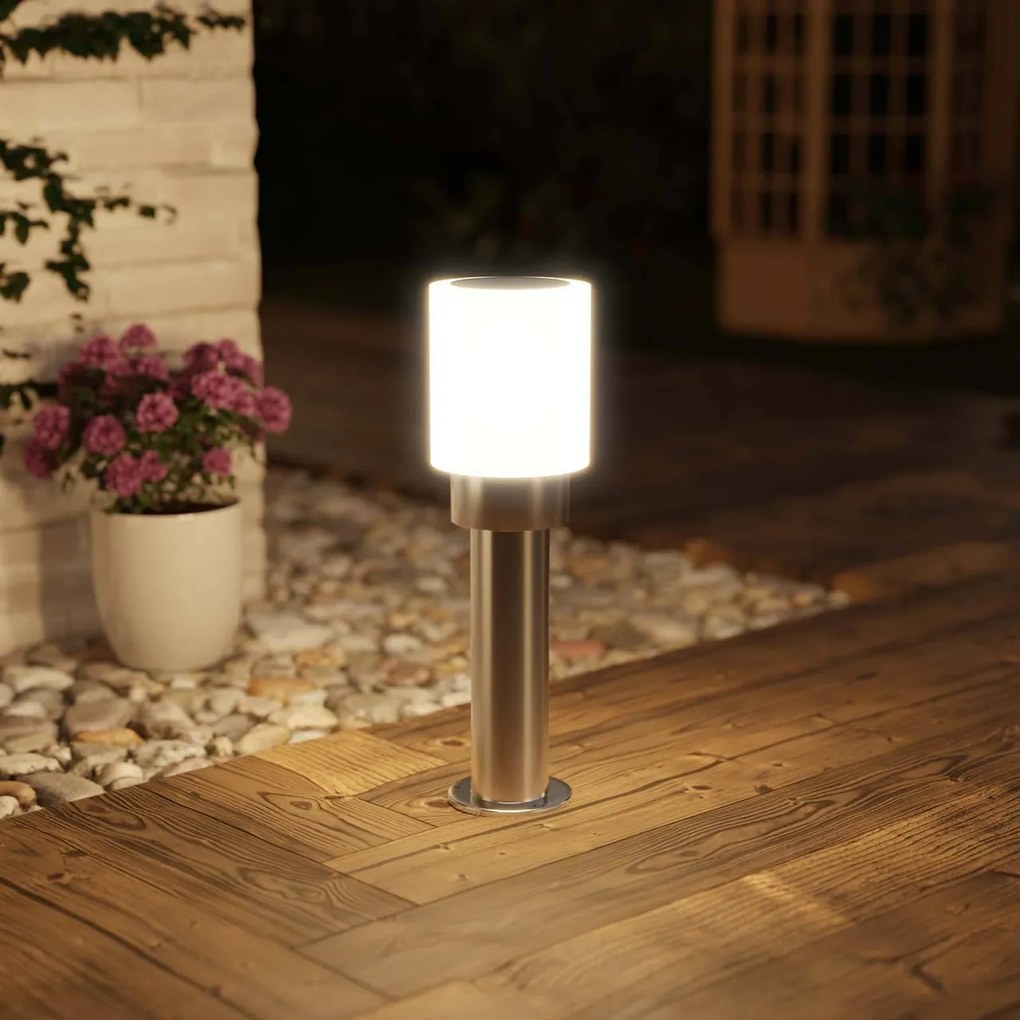 Paletto da Giardino 40cm di Design in acciaio INOX IK06 IP54 base E27