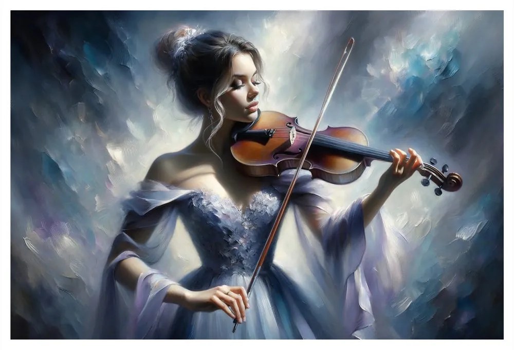 Quadro su tela – Violinista romantica