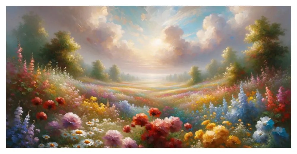 Quadro su tela – Valle fiorita e soleggiata