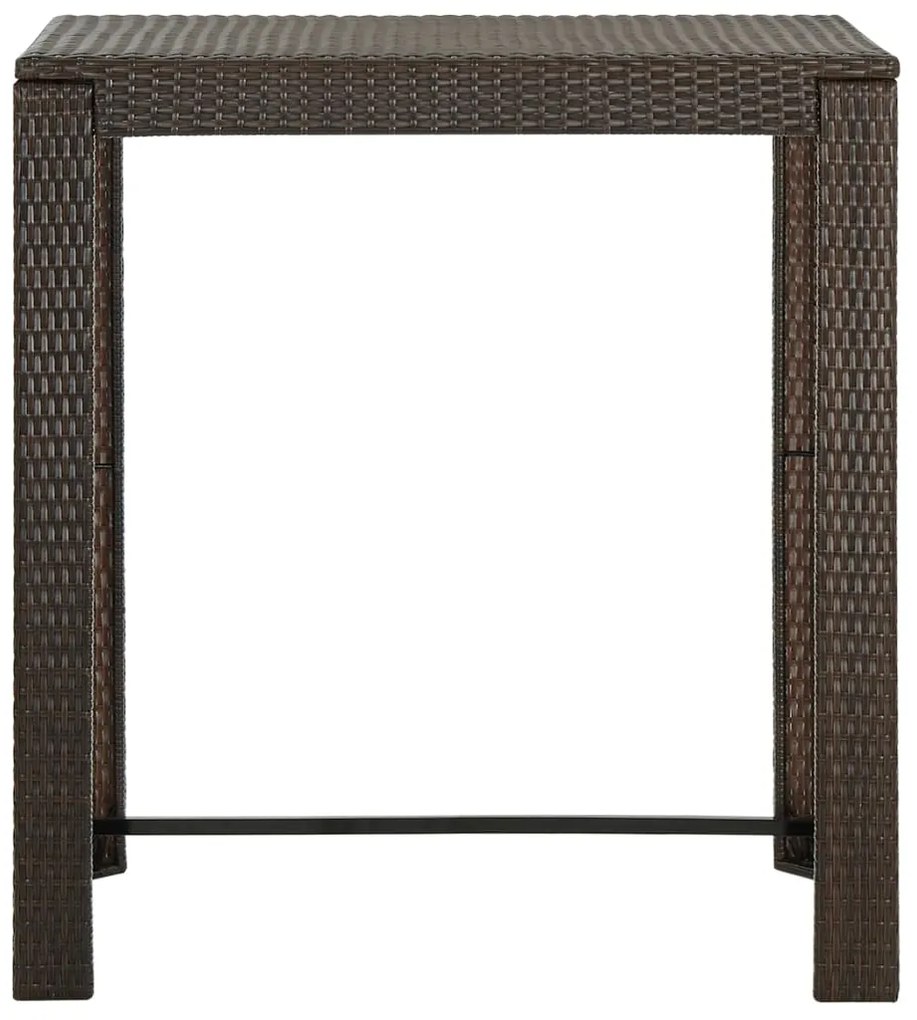 Tavolo da bar da giardino marrone 100x60,5x110,5 cm polyrattan