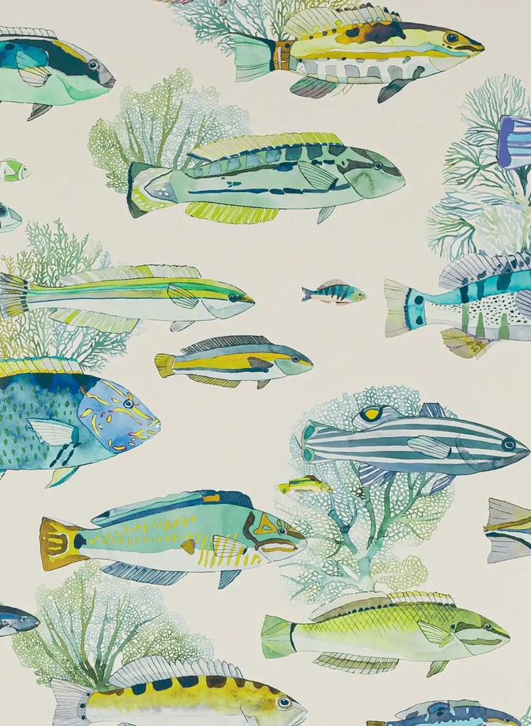 Manuel Canovas Carta da parati Fidji - Aqua