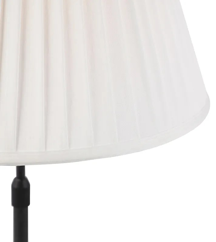 Lampada da tavolo nera con paralume plissettato crema 35 cm regolabile - Parte