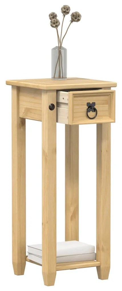 Porta Piante Corona 30x30x73 Cm İn Legno Massello Di Pino /
