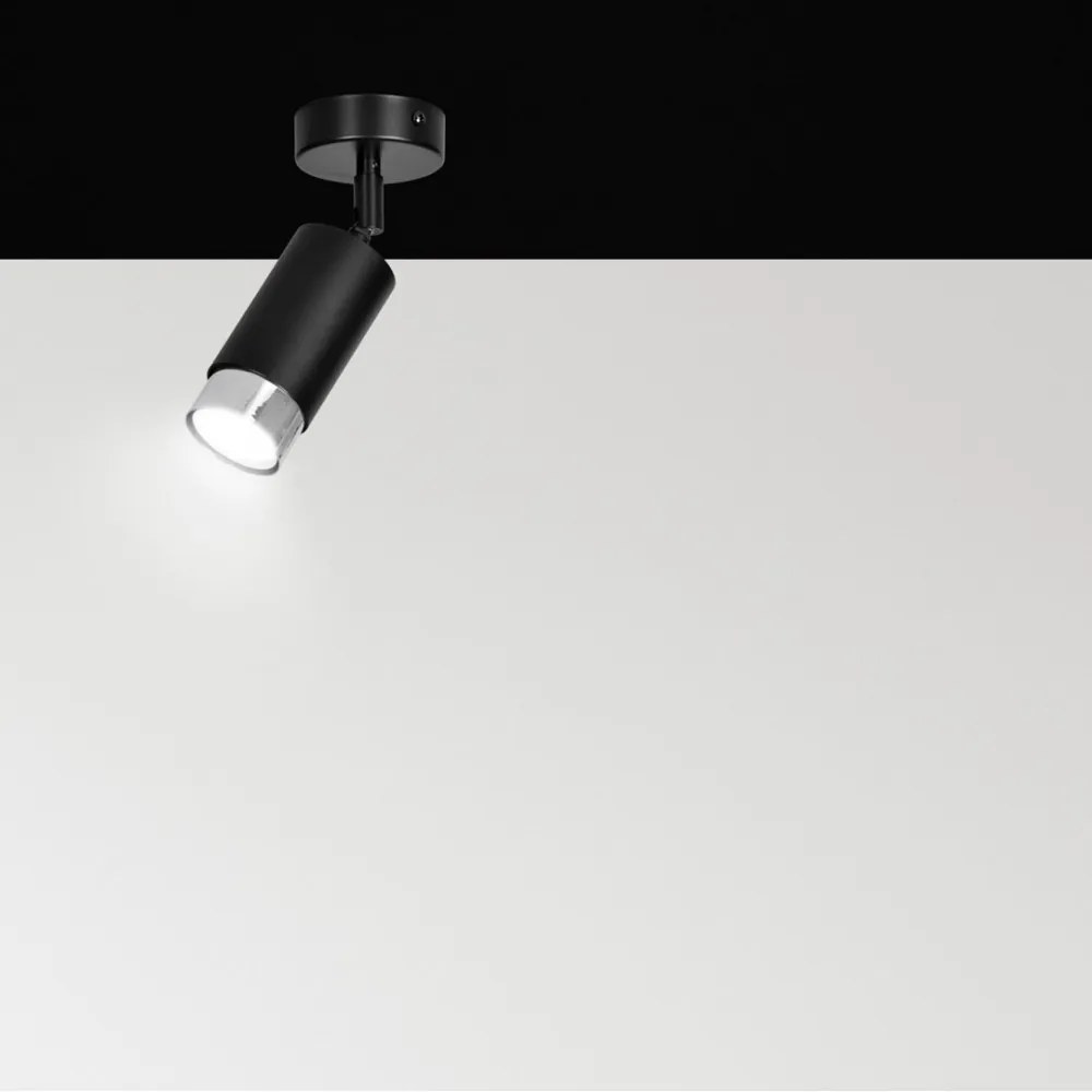 Lampada da soffitto e parete in Acciaio HIRO GU10 Colore del corpo Nero e Cromo