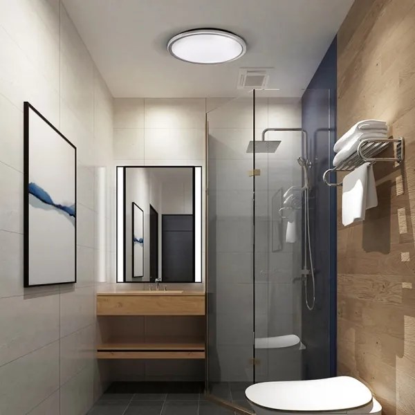 Solight WO826-LED Plafoniera da soffitto per bagno ACATE 24W/230V, 3000/4000/6000 K, Ø 29,3 cm, IP54