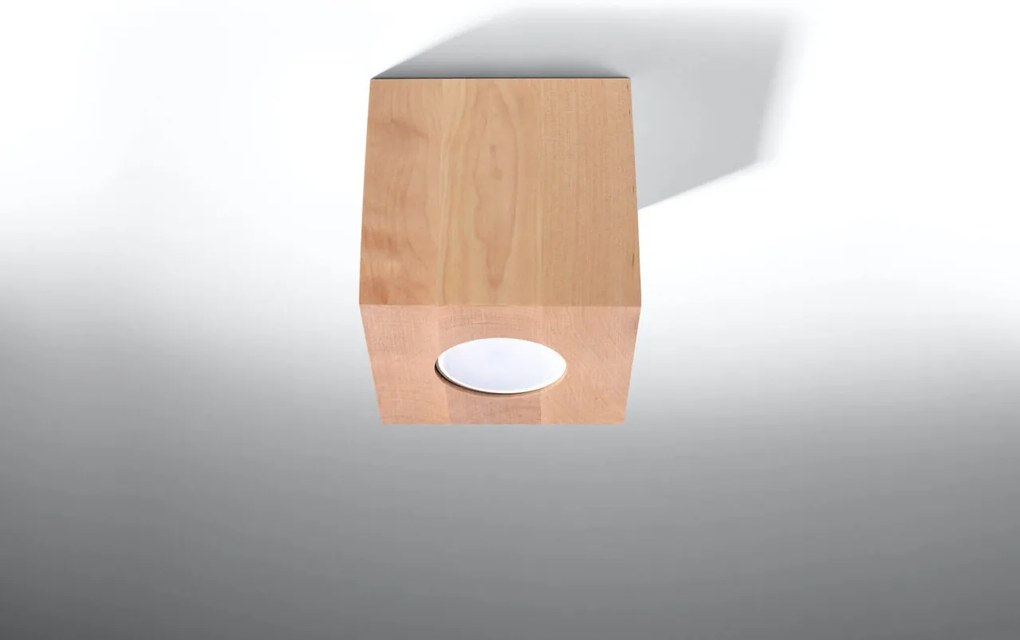 Plafoniera in Legno Naturale da soffitto QUAD GU10 da interno