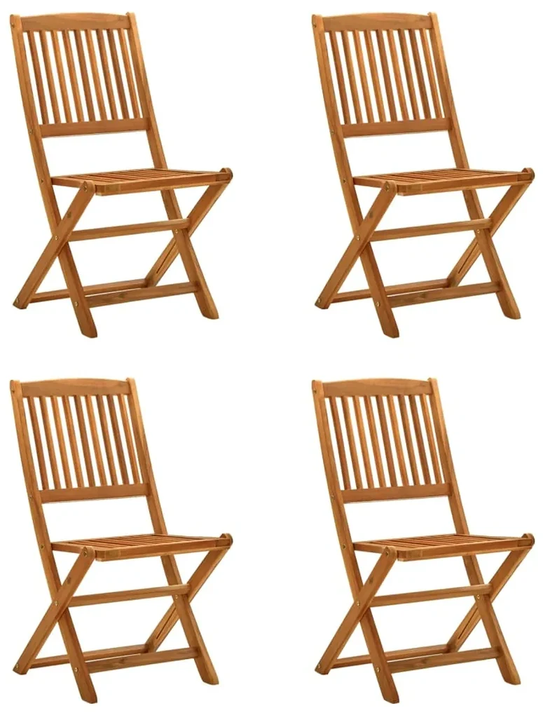 Sedie da giardino pieghevoli 4pz in legno massello di eucalipto