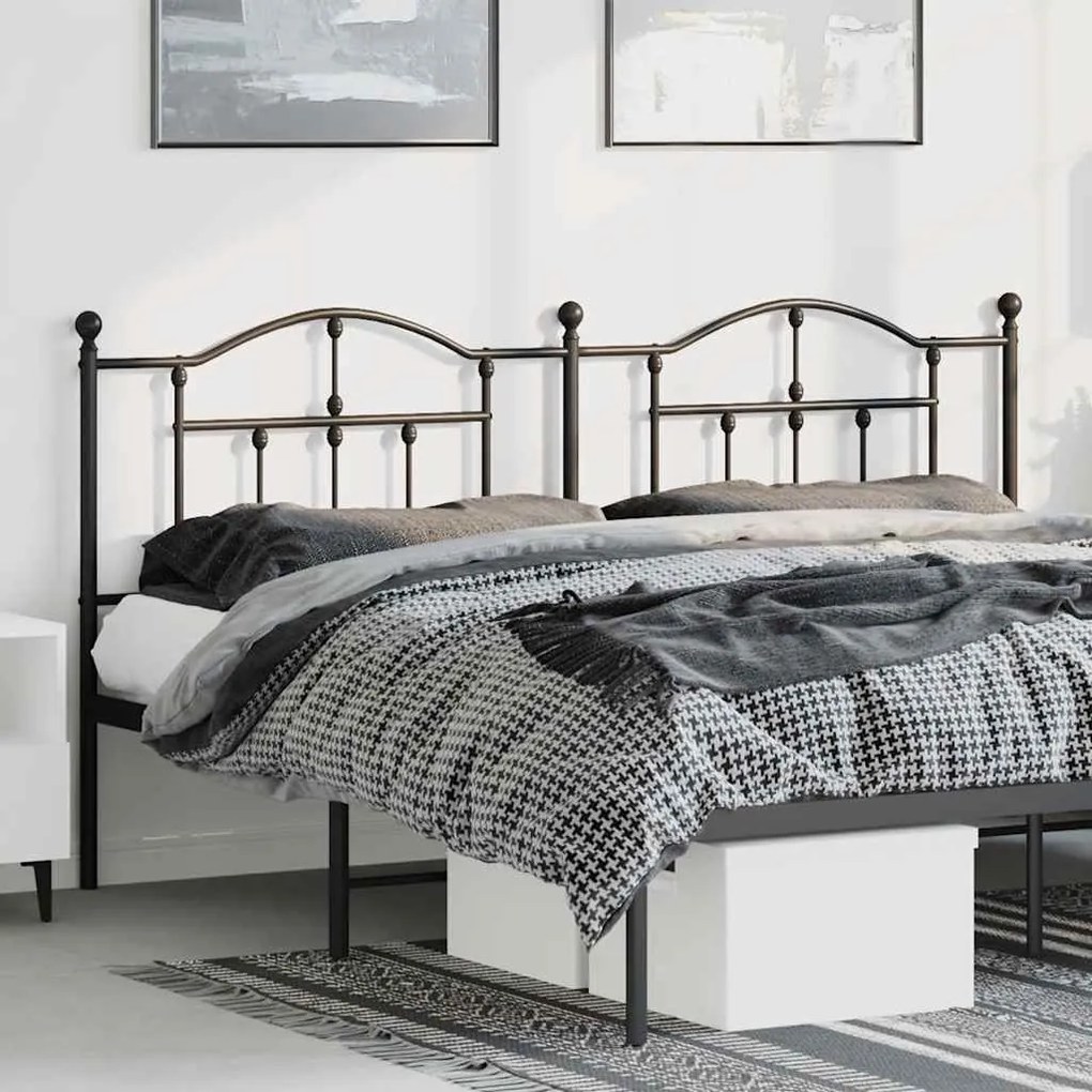 Testiera İn Metallo Nero 193 Cm /