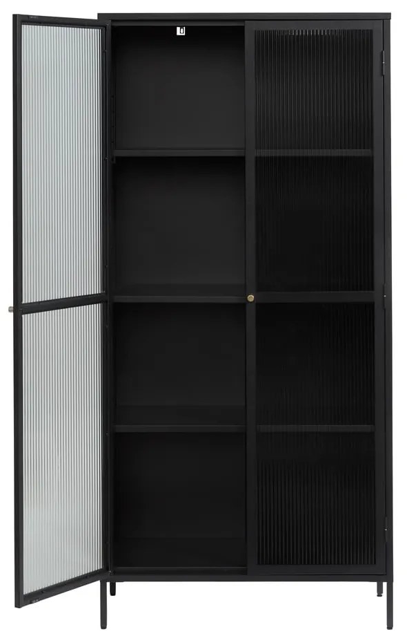 Vetrina in metallo nero 90x190 cm Bronco - Unique Furniture