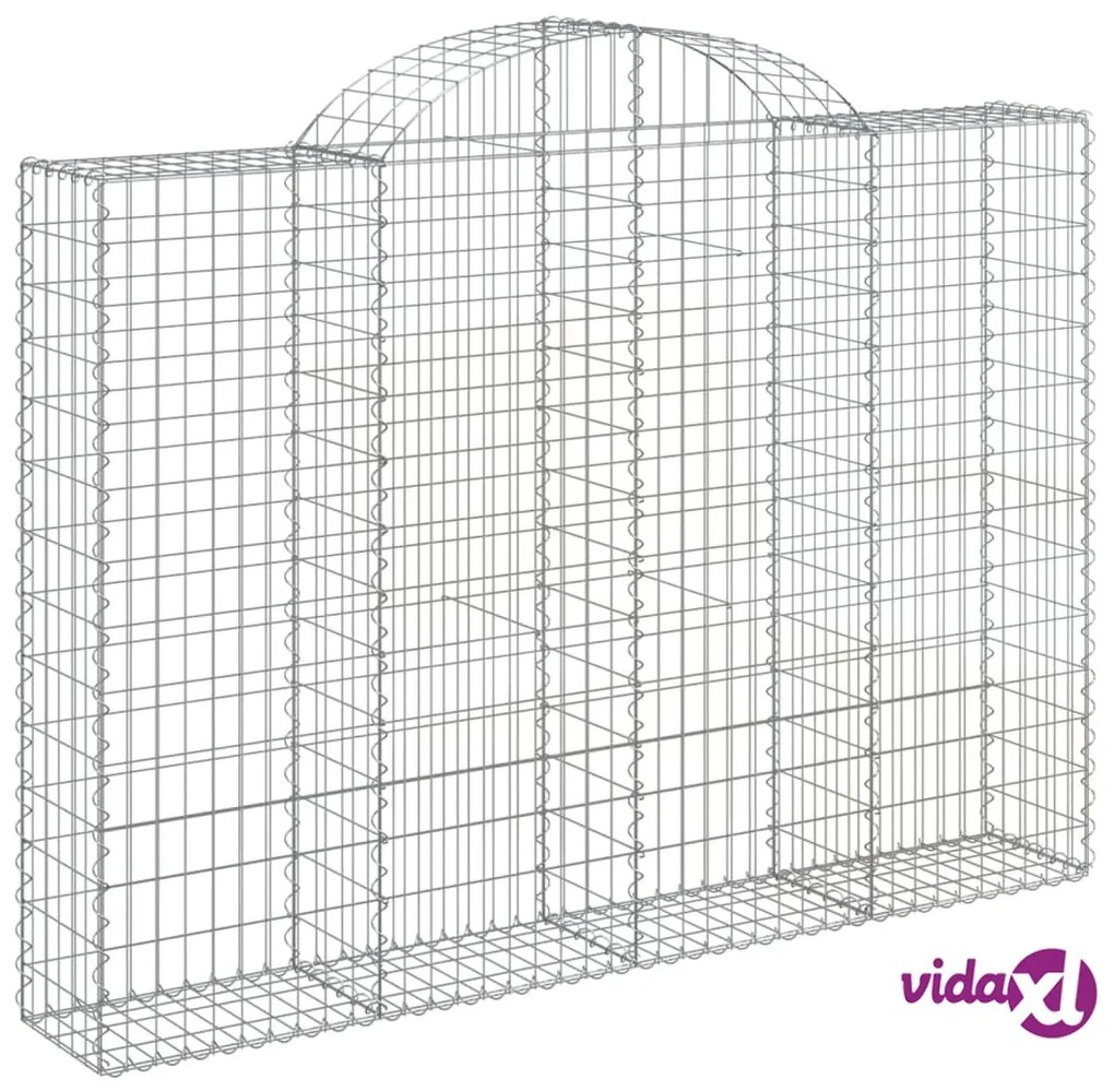 vidaXL Cesti Gabbioni ad Arco 5 pz 200x30x140/160 cm Ferro Zincato
