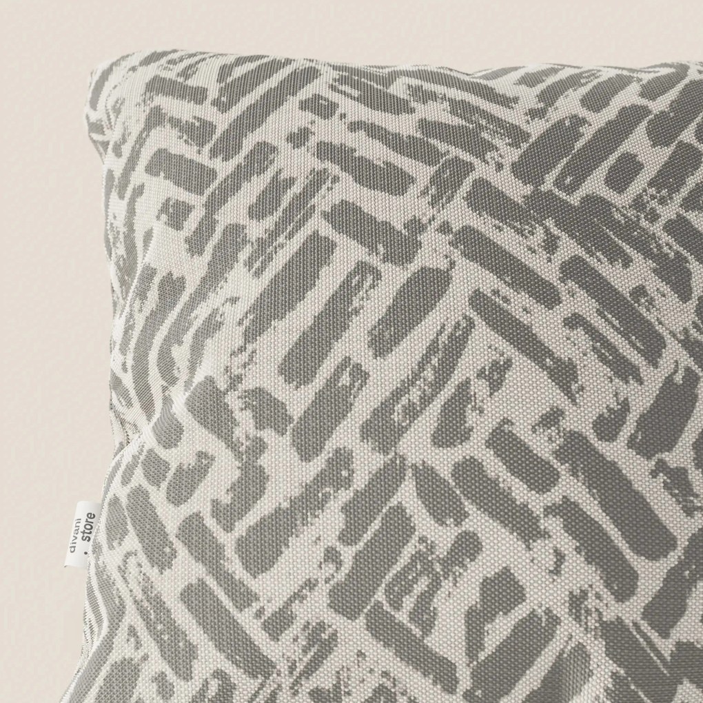 Brick cuscino geometrico disponibile in diversi colori realizzato in tessuto Idrorepellente grigio