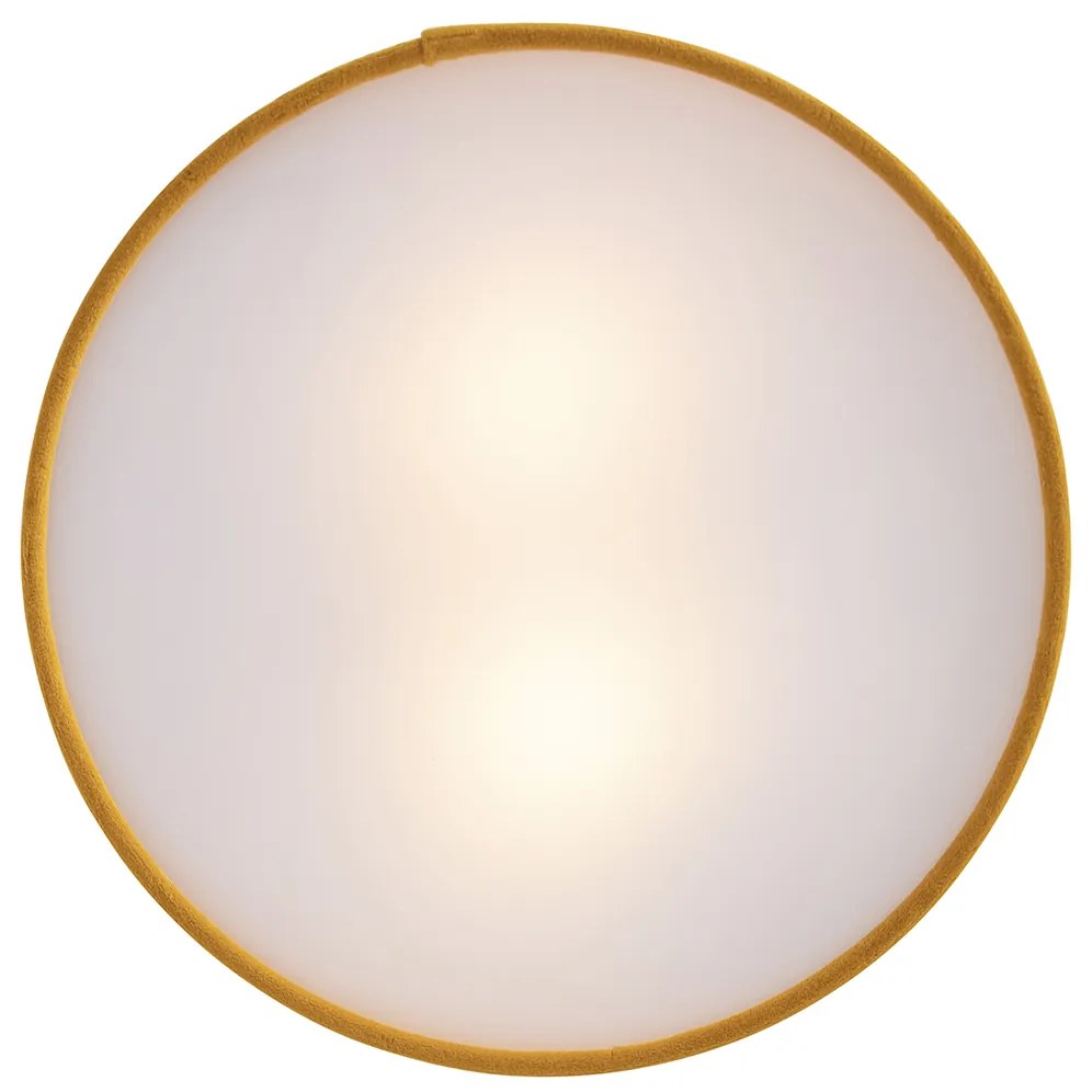 Plafoniera moderna gialla con interno dorato 30 cm - Drum