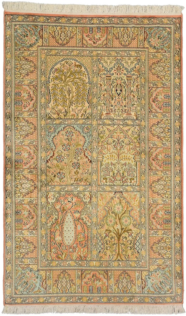 Cashmere Silk Tappeto 150 x 100 Beige (Indian) Annodato A Mano