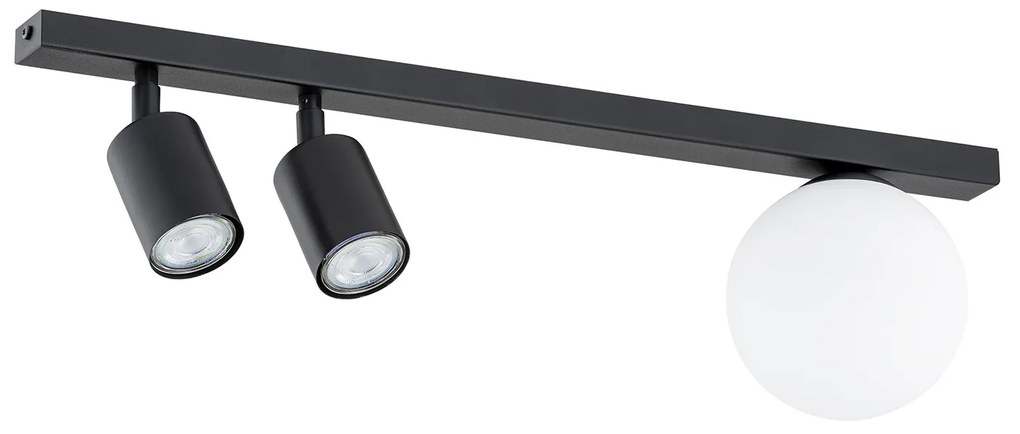Plafoniera Minimal 3 Luci Sobek In Acciaio Nero E14+Gu10