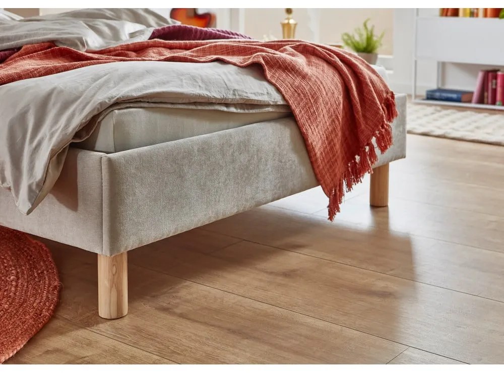 Letto matrimoniale imbottito beige rete non inclusa 140x200 cm Joker – Meise Möbel