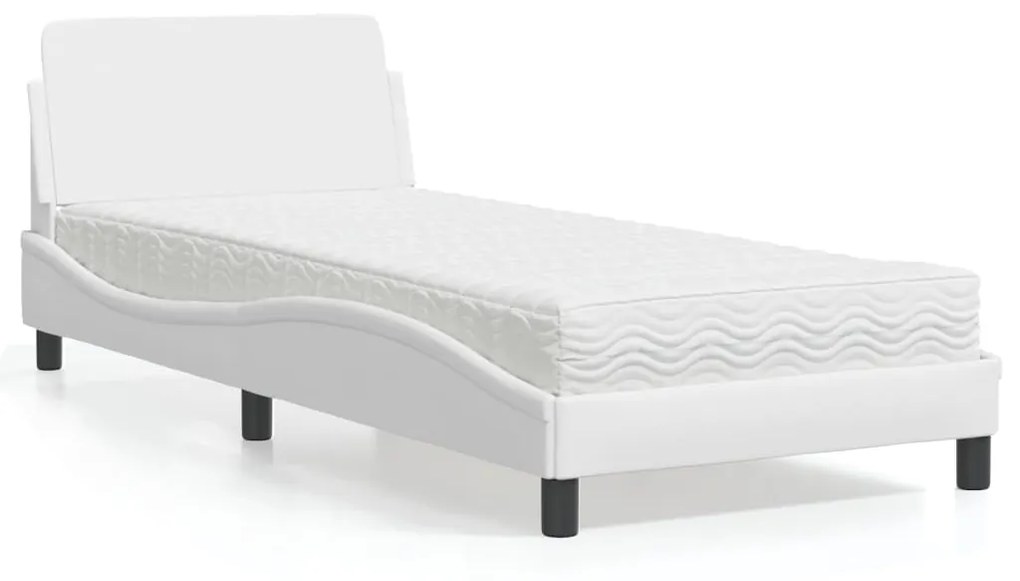 Letto con materasso bianco 80x200 cm in similpelle