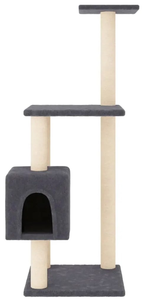 Albero per gatti con tiragraffi in sisal grigio scuro 104 cm