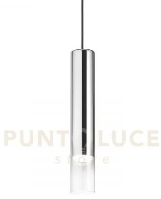 Look round sospensione 1 luce attacco gu10 d.6x40cm trasparente
